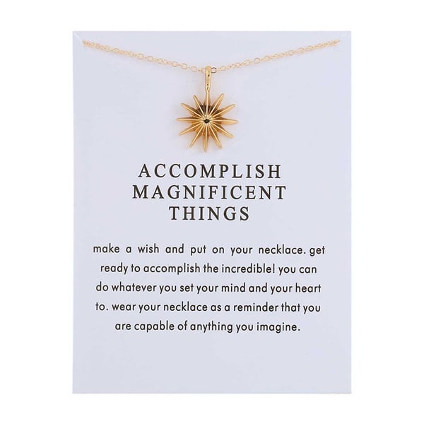 Gåvohalsband Guld Accomplish Magnificent Things Kedja  Hänge