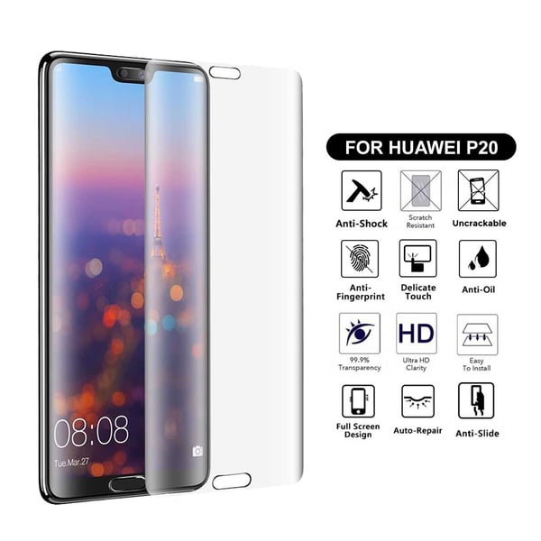 Heltäckande Huawei P20 Skärmskydd Nanoedge Skyddsplast