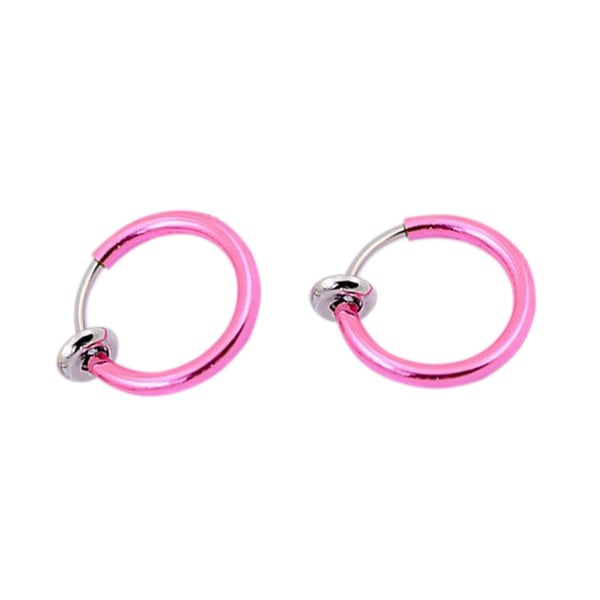 2-pack pink falske piercing ører læbe næse ring septum lip ring
