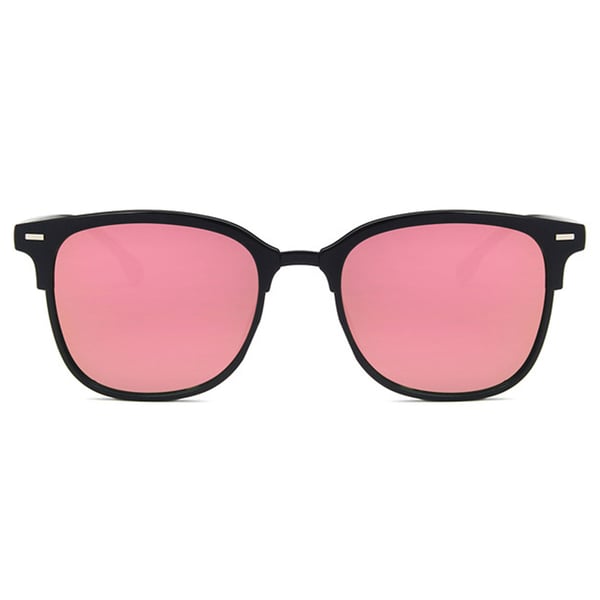 Black Clubmaster solbriller rosa speilglass + senil ledning