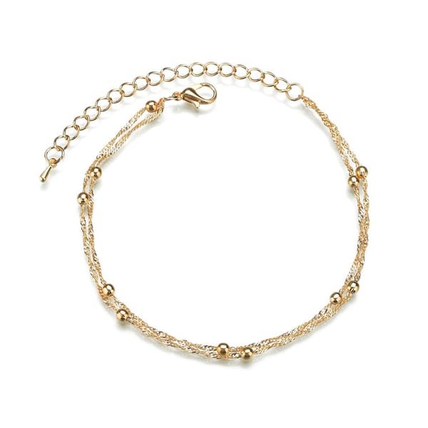 Vacker Ankellänk Kedja Fotlänk Fotkedja Vristlänk i Guld