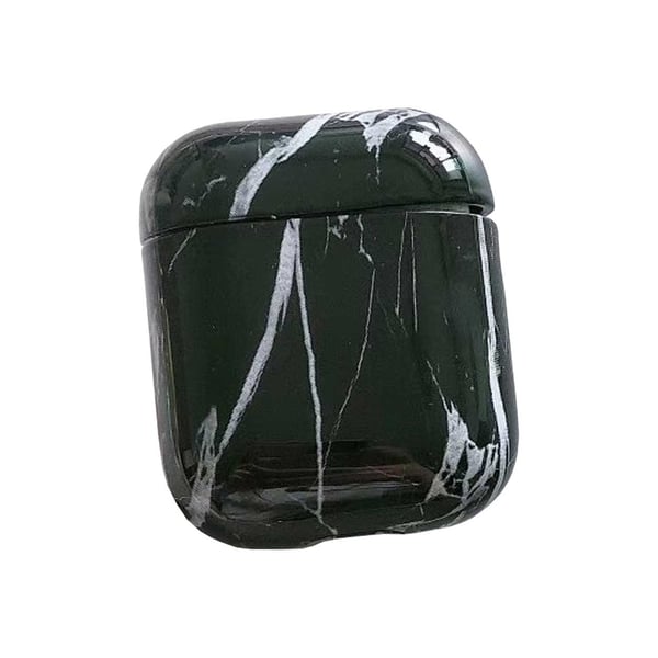 Apple AirPods 1/2 Case Fodral Skyddsfodral Svart Marmor