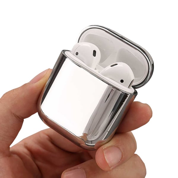 Apple AirPods 1/2 Case Fodral Stötsäkert Skyddsfodral Silver