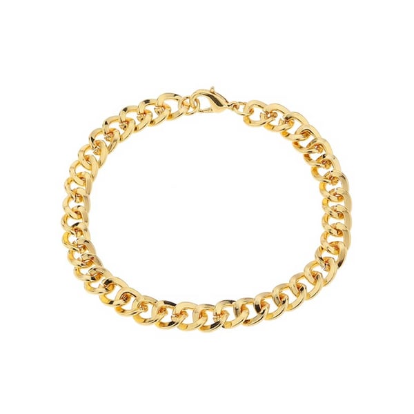 Tykk kjede i gullkoblingslenker armbånd