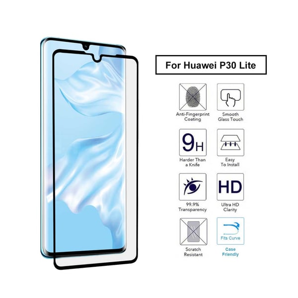 Huawei P30 En lille omfattende HD-skærmbeskytter Carbon Fiber Hærdet Glas