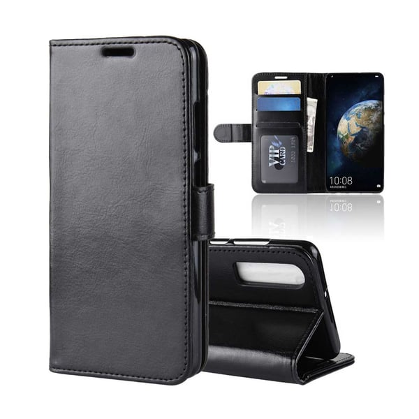 Huawei P30 Plånboksfodral Svart Läder Skinn Fodral