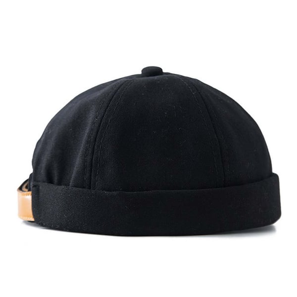 Svart Miki Hat Keps Rullad Skärm Mössa Beanie Docker Sotarmössa