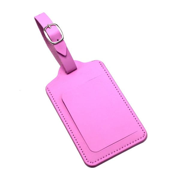 Pink Adresse Læder Læder Bagage Adresse Tag til kuffert Pink Adresse Læder Læder Bagage Adresse Tag til kuffert