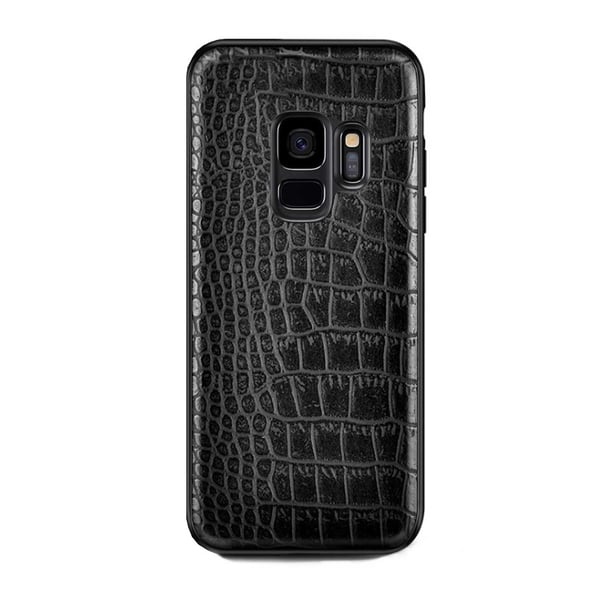 Samsung Galaxy S9 Plus Mobile Shell Black Leather Leather Crocodile Shell