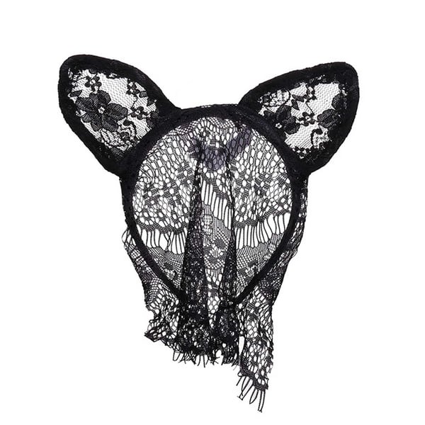 Svarta Ögonmask Ansiktsmask i Spets Lace Maskerad Mask Bunny