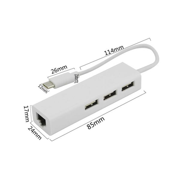 USB-C Nätverksadapter RJ45 Hubb Nätverksanslutning över USB