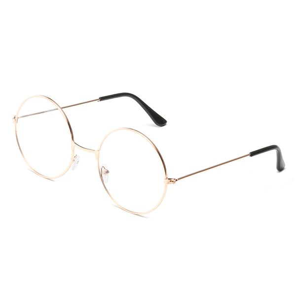 Retro runde briller guld metal klar glas uden styrke