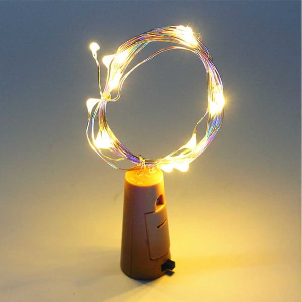Lys sløyfe for flaske LED [2-pack] varm hvit