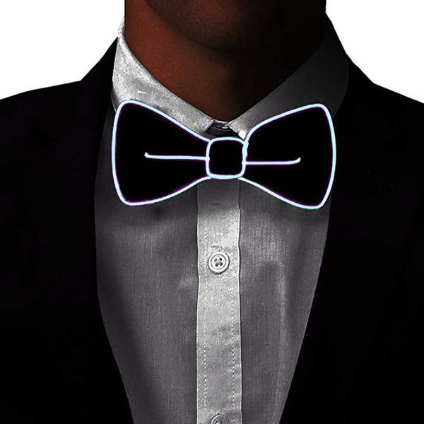 Vit Lysande LED Fluga för Fest Party Nyår Bow Tie
