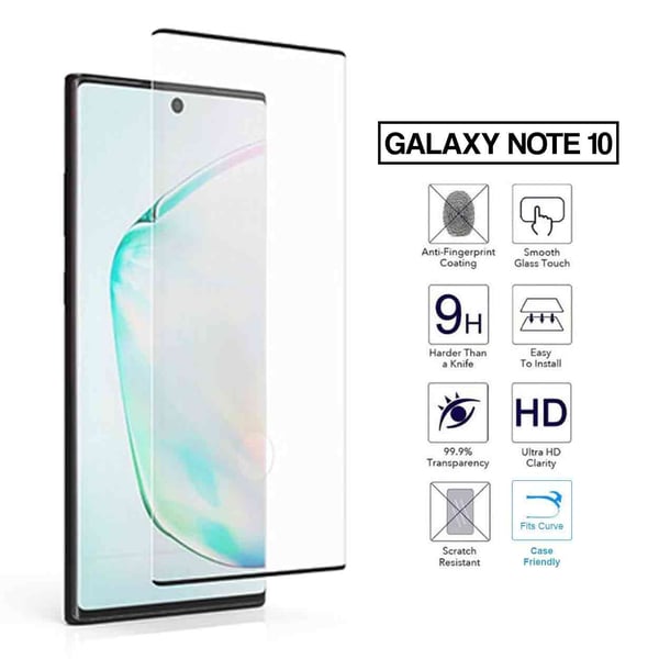 Galaxy Note 10 3D Curve HD Skärmskydd Kolfiber Härdat Glas