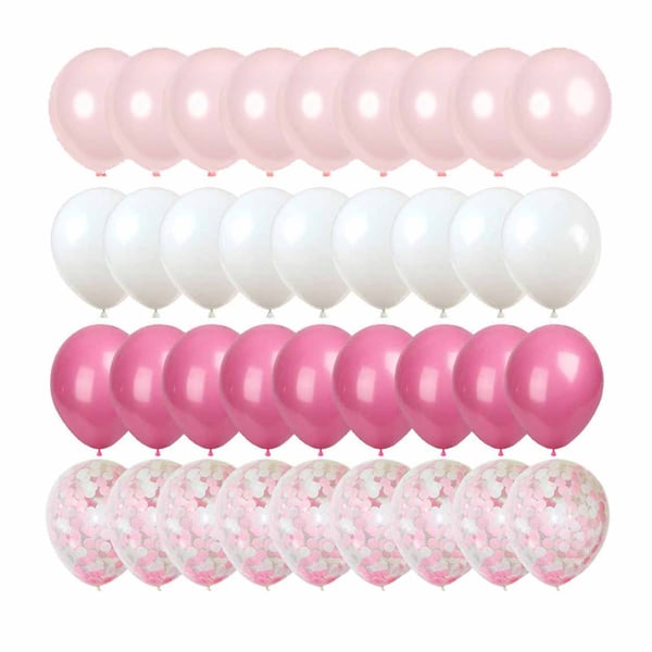 50-pack Ballonger Rosa Konfettiballonger 31cm Födelsedag