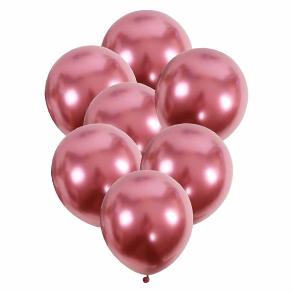 50-pack Ballonger Rosa Röd Metallic Fest Födelsedag 26cm