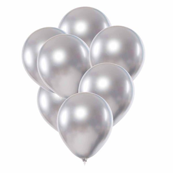 50-pack Ballonger Silver Metallic Fest Födelsedag 26cm