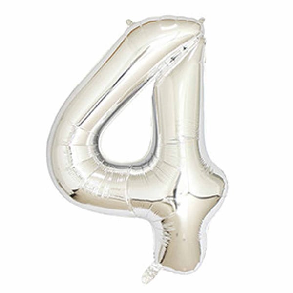Stor Sifferballong i Silver för Födelsedag Fest 102cm – 4