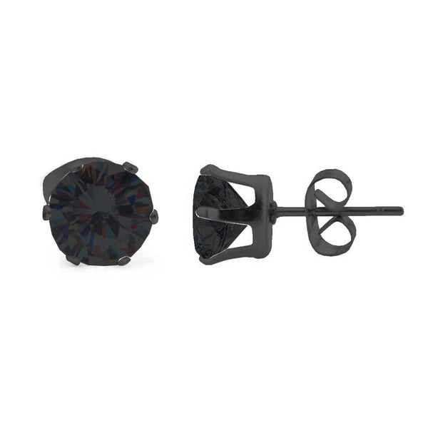 2 -pakk svart krystallpiercing øreringer piercing smykker - 8mm