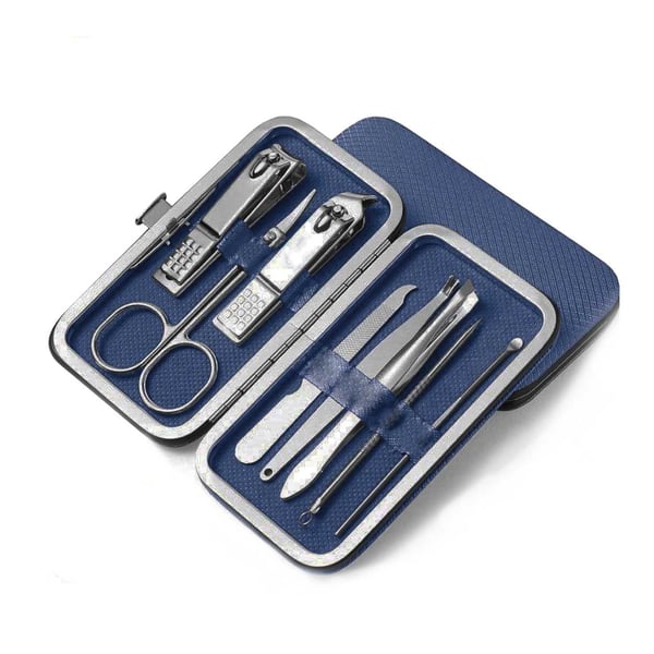 Manikyrset i 8 Delar Nagelklippare Nagelkit Etui
