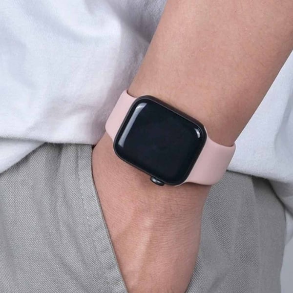 Apple Watch-kompatibel 42/44/45/49 1-8/SE/Ultra Silicon armbånd rosa