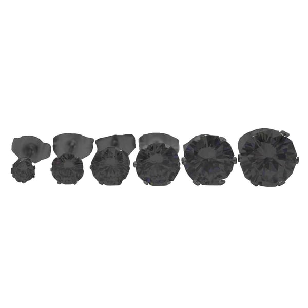 2-pack Svart Kristall Piercing Örhänge Piercingsmycke – 8mm