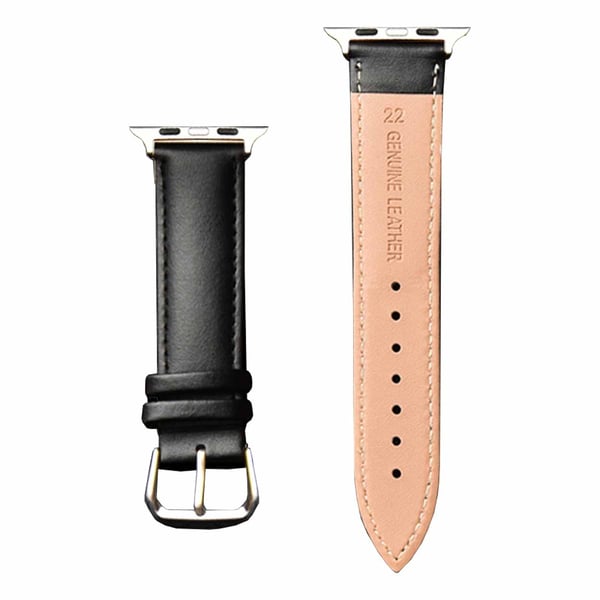 Apple Watch 38/40/41 1/2/3/4/5/6/7/Se svart skinnarmbånd skinn
