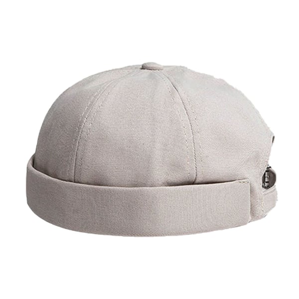 Miki Hat Keps Rullad Skärm Mössa Beanie Docker Sotarmössa – Beige
