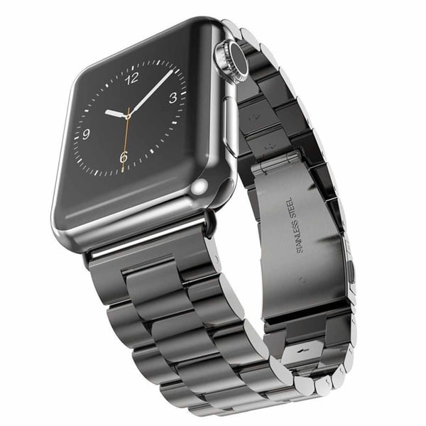 Apple Watch 42/44/45 1/2/3/4/5/6/7/Se metall svart klokkearmbånd