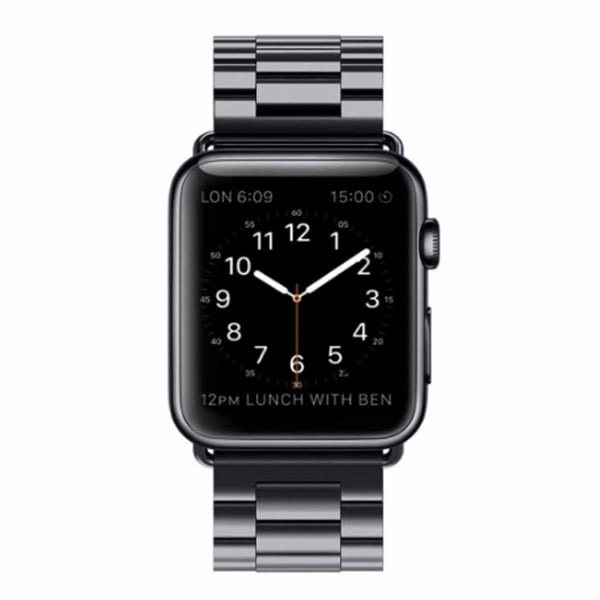 Apple Watch 42/44/45 1/2/3/4/5/6/7/Se metall svart klokkearmbånd