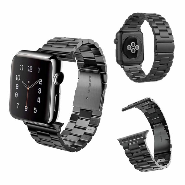 Apple Watch 42/44/45 1/2/3/4/5/6/7/Se metall svart klokkearmbånd