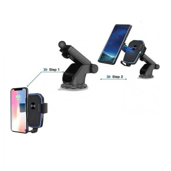 Trådløs mobil oplader med mobilholder til bil Qi bil oplader