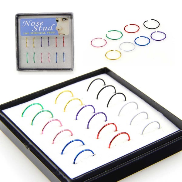 18-pack Fake Piercing Öron Läpp Näsring Septum Läppring