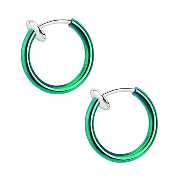 2-pack Grön Fake Piercing Utan Hål Näsring Septum Läppring