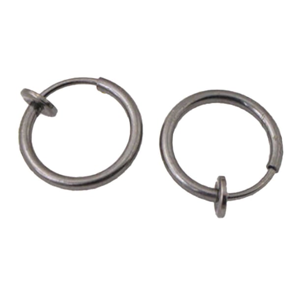 2-pack Gunmetal Fake Piercing Utan Hål Näsring Septum Läppring