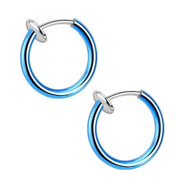 2-pack Blå Fake Piercing Utan Hål Näsring Septum Läppring