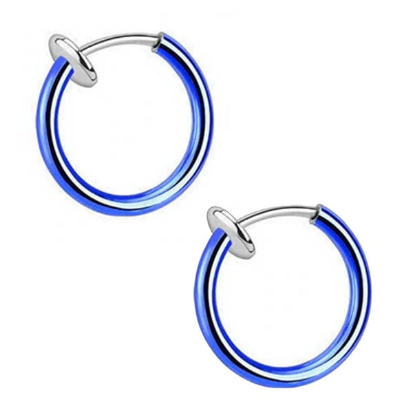 2-pack blå falsk piercing uten hull nese ring septum leppe 2-pack blå falsk piercing uten hull nese ring septum leppe