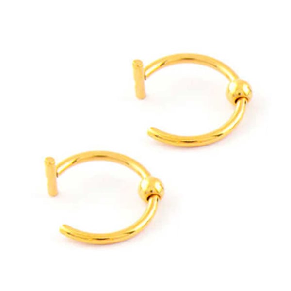 2-pack Fake Läppring utan Hål Fake Piercing – Guld