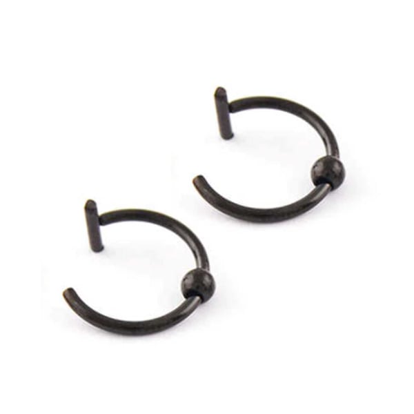 2-pack Fake Läppring utan Hål Fake Piercing – Svart