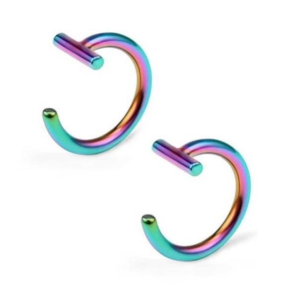2-pack falsk læbe piercing uden hul falsk læbe ring - flerfarvet