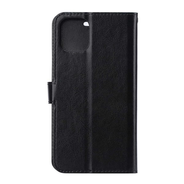 iPhone 12/12 Pro Wallet Case Black Læder Læder Taske