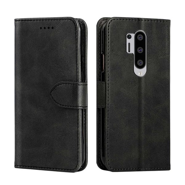 OnePlus 8 Pro Wallet Case Leather Leather Saces Black