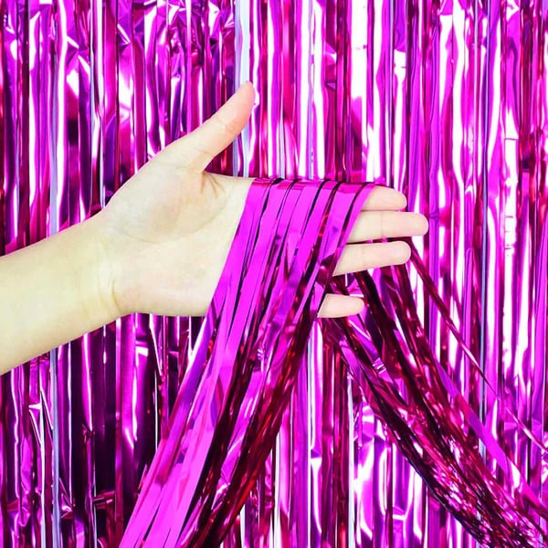 Glitter Drapery Metallic Pink 3-Pack til fest bursdag