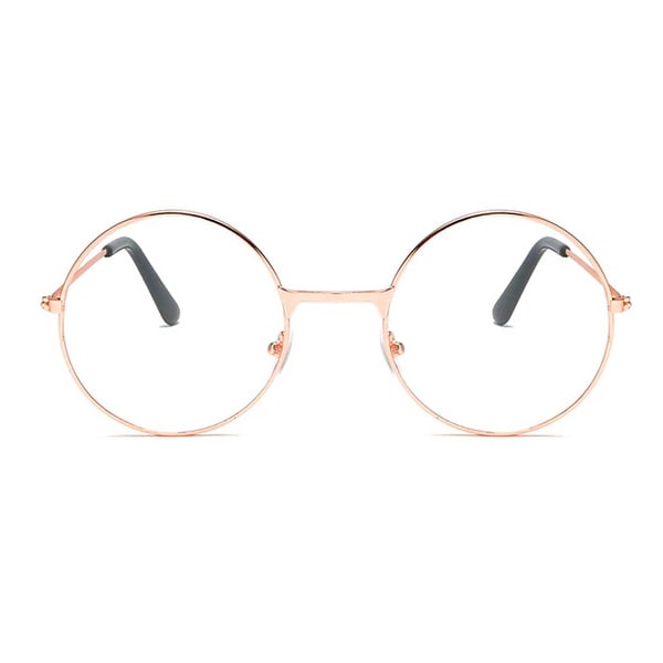 Runda Glasögon med Klart Glas utan Styrka Roséguld