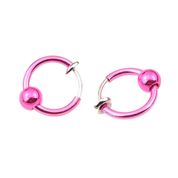 2-pack pink clip-on næse ring falsk piercing næse septum