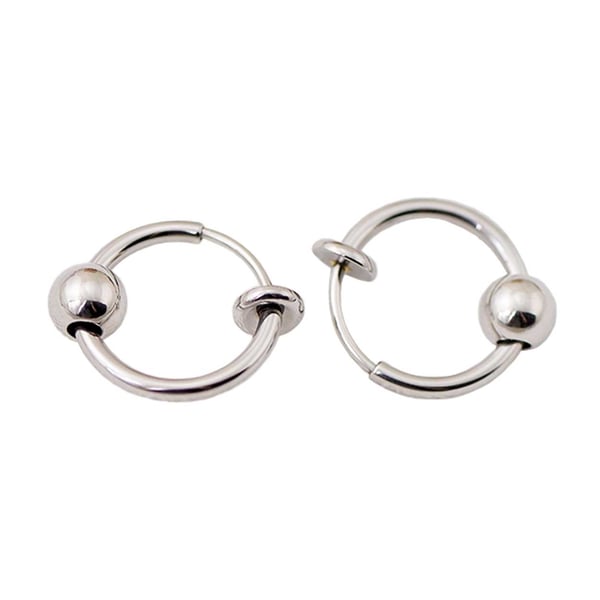 2-pack Silver Clip-on Näsring Fake Piercing Näsa Septum