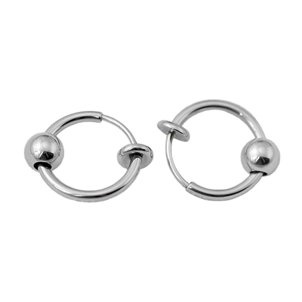 2-pack Stål Clip-on Näsring Fake Piercing Näsa Septum