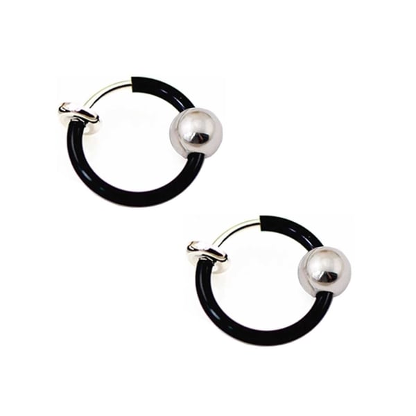 2-pack Svart Clip-on Näsring Fake Piercing Näsa Septum