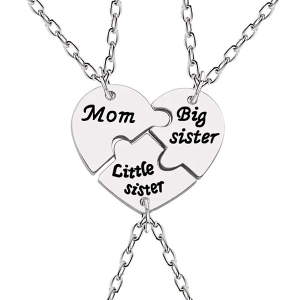 Brythjärta i 3 Delar Mor Syster Dotter Halsband